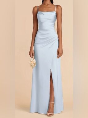 Birdy Grey Light Blue Cowl Neck Slip Gown Size Small